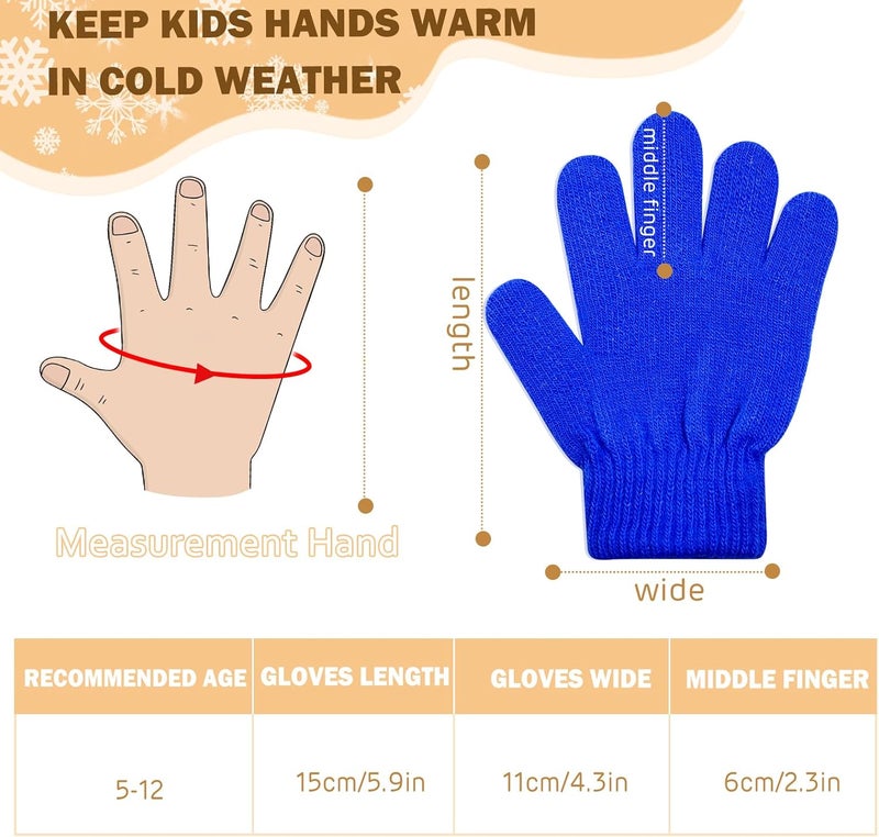 ONESING 6 Pair Baby Gloves Toddler Gloves Toddler Winter Gloves Kids Gloves Winter Stretchy Knit Gloves for Kids Boys Girls - Image 3